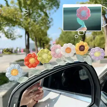 Miela drebanti galva Gėlė Automobilių papuošalai Mielas sūpynės Saulėgrąžų prietaisų skydelis Dekoras Automobilio salono dekoravimo priedai 2023 Nauja