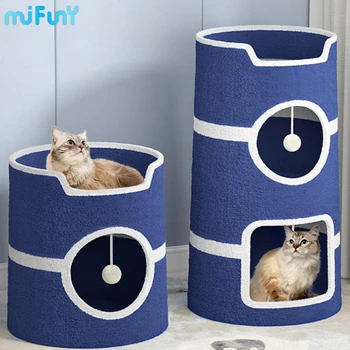 MiFuny kačių apartamentų kačių draskymas po žiemos kačių produktas Šiltas katės lizdas Bule katė Laipiojimo rėmas Medis Augintiniai Žaisliniai naminių gyvūnėlių priedai