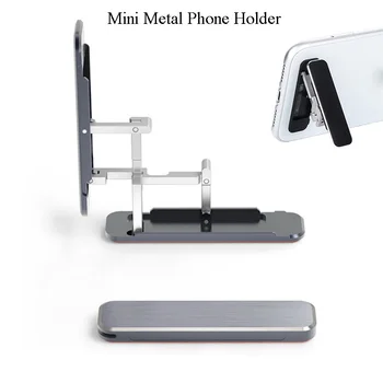 Mini metalinis sulankstomo telefono laikiklis Universalus nematomas sulankstomas mobiliojo telefono stovas Aliuminio lydinio telefono laikiklis išmaniajam telefonui