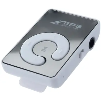 Mini Mirror Clip USB Digital Mp3 muzikos grotuvo palaikymas 8GB SD TF kortelė Balta