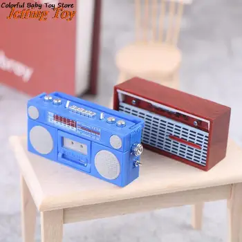 Mini ornamentai Mini nostalgiškas radijo įrašymo modelis žaislinis DollHouse dekoracijos