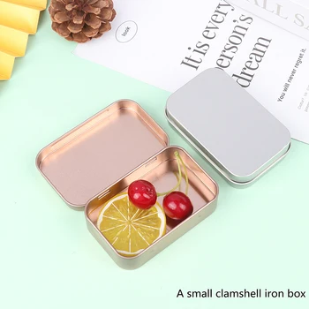 Mini skardos laikymo dėžutė su atverčiamu dangčiu tuščia šarnyrinė geležies dėžutė Nešiojamų tablečių saldainių konteinerio papuošalų laikymo reikmenys