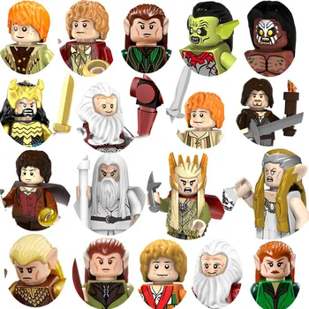 Mini žiedas Karaliaus figūrėlė Statybiniai blokai Elfai Orkai Armija Gandalfas Aragonas Frodo nykštukas Riteris Veiksmo lėlės modelis Kaladėlių vaiko žaislų dovanos