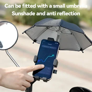 Mobiliojo telefono laikiklis Motociklas Dviračio skėtis Nešiojamas vandeniui atsparus mini skėčiai 360 laipsnių besisukantis smūgiams atsparus dviračio telefono stovas