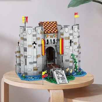 MOC Bricktenstein pilies vartai Statybiniai blokai Viduramžių pilies plytos Modelis Kūrybinių namų architektūra Mokomieji žaislai