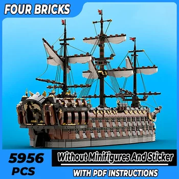 Moc statybinių plytų piratų karo laivo modelis 48 patrankos piratų laivo technologija moduliniai blokai Dovanos kalėdiniai žaislai 