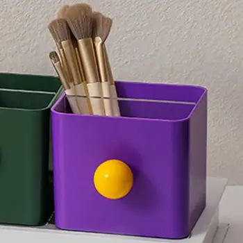 Modernios laikymo dėžutės Rašiklio laikiklio organizatoriaus talpa Plastikinė rašiklio laikiklio dėžutė su 2 skyriais teptukams dažymui