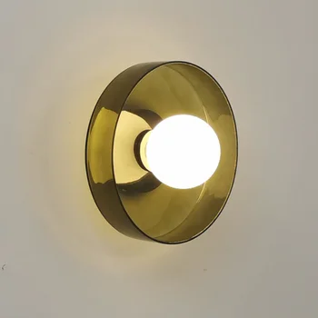 Modernus stiklinis sieninis šviestuvas E27 LED Sconce miegamasis Naktinė svetainė Namų šviestuvas Vidaus apdaila Spalvinga šiaurietiška šviesa
