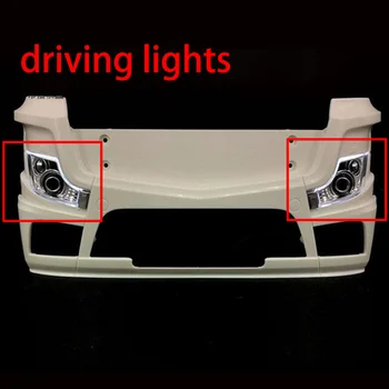 modifikuotas dienos žibintas LED prožektorius, skirtas 1/14 Tamiya RC sunkvežimio priekabos savivartis Scania 770s Benz Actros Volvo MAN LESU PASIDARYK PATS