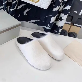 Moterų mados ašutų šlepetės Sandalai Muller batai Italijos prekės ženklo dizaineris Apvalios pėdos Vyrų laisvalaikio patogios plokščios basutės