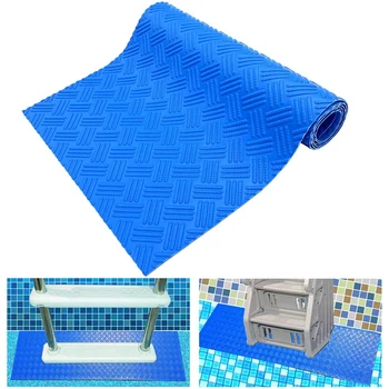 Mėlynas baseino kopėčių kilimėlis Neslidi tekstūra Apsauginis plaukimas neslystantis kilimėlis Kopėčių kilimėlis