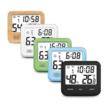 Namų patalpų termometras Higrometras Orų stotis su laikrodžio laiko ekranu LCD skaitmeninis temperatūros drėgmės matuoklis Matuoklis Mini