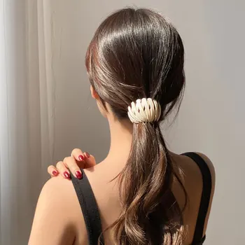 Nauja mada Moteriškos bandelės Plaukų nagas Asiūklis Sagtis Plaukų segtukas Paukščių lizdas Besiplečiantys plaukų aksesuarai Moteriški ponytail plaukų aksesuarai