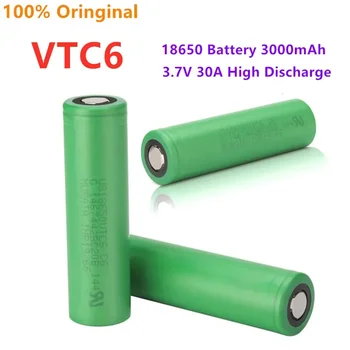 Nauja originali 3.7V 3000 MAH Li ion 18650 baterija SONY US18650 VTC6 3000 mah 18650 baterija 3.7V +1vnt USB įkroviklis