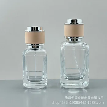 Naujas 30ml/50ml kvepalų buteliukas, mažos talpos kosmetinis purškiamas buteliukas, subpakavimo buteliukas, stačiakampio stiklo daugkartinio užpildymo buteliukai