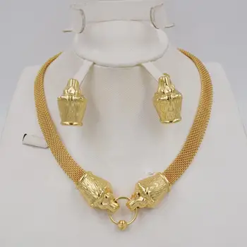 Naujas dizainas Aukštos kokybės Dubajaus rinkinys Aukso spalvos papuošalų rinkinys moterims Afrikos karoliukų papuošalai mados papuošalai