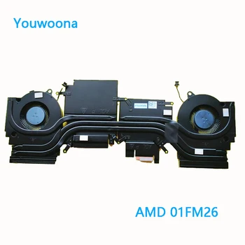 Naujas ORIGINALUS nešiojamojo kompiuterio procesoriaus GPU aušinimo ventiliatorius su radiatoriumi, skirtas DELL G15 5525 AMD 01FM26