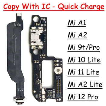 Naujas USB įkroviklio įkrovimo prievadas Xiaomi Mi 8 9 9T 10 10T Lite Pro A1 A2 Lite Mi 12 įkrovimo doko prievado jungtis Flex Cable