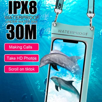 Naujas vandeniui atsparus telefono dėklas Maišelio krepšys, skirtas iPhone 14 13 12 11 Pro Max Huawei Samsung S23 Xiaomi vandeniui atsparus mobiliojo telefono dangtelis