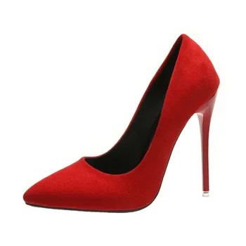 Nauji moteriški batai Aukštakulniai batai pulko aukštakulniai moteriški siurbliai smailus pirštas klasikiniai raudoni moteriški vestuviniai batai biuras Didelis dydis