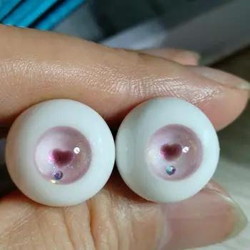 Naujos lėlės akys 12/14/16mm Bjd lėlės gipso akies obuolio imituotas stiklo akis Rožinė 
