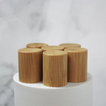 Nemokamas pristatymas 5Vnt / Lot 16mm Natūralus Ritininis bambuko medienos ritininis rutulinis stiklinis butelių dangtelis Apvalūs bambuko užsukami dangteliai Kosmetikos pakuotė