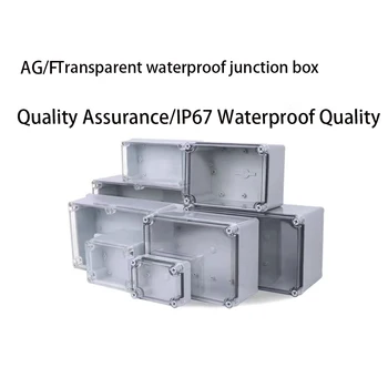 Neperšlampama jungiamoji dėžutė IP67 Lauko stebėjimo lietaus dėžutė Skaidrus dangtelis vandeniui atsparus apvalkalas ABS plastikinė sandarinimo dėžutė