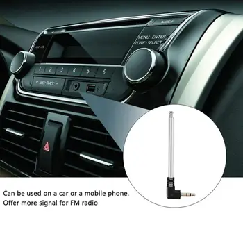 Nešiojama mini 3,5 mm jungtis Teleskopinė FM radijo antena automobilio mobiliajam telefonui