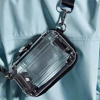 Nešiojamas permatomas pečių kryžminis krepšys Skaidrus vandeniui atsparus skalbimo krepšys Kelioniniai pirkiniai Saugykla Tote Pečių telefono krepšys