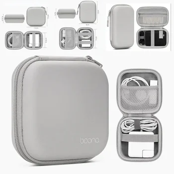 Nešiojami mini kieto apvalkalo skaitmeniniai įtaisai Laikymo krepšys Dirbtinės odos ausinių įkroviklio dėklas Duomenų kabelis U disko organizatorius