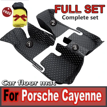 odiniai automobilių grindų kilimėliai Porsche Cayenne 9Y0 9Y3 2018 ~ 2022 5 durų apsaugos nuo purvo pagalvėlės automobilių kilimėlis Prabangūs tapis Voiture automobilių aksesuarai