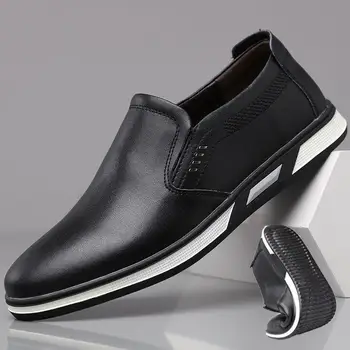 Odiniai batai Vyriški 2023 m. Naujas vasaros verslas Britų stilius Oficialus dėvėjimas Big Toe Casual Shoes Black Soft End Low-Top Martin Batai