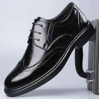 Odiniai batai Vyriški rudens britų stiliaus verslo oficialūs drabužiai Laisvalaikio retro maži odiniai batai Vyriški berniukai Darbas Madingi batai