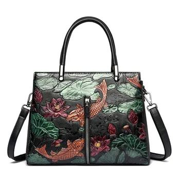 Odinis krepšys per petį Tote moteriška rankinė Aukštos kokybės Luck Fish Fashion Top-handle Bag Travel Female Casual Tote Crossbody Bag