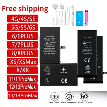 Originali baterija IPhone 5 5S 6 6S 7plus 8 X XR SE SE2 11 12 13 14 PRO MAX didelės talpos pakaitinė bakteria