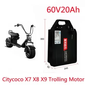 Originalus 60V 20ah elektrinis motociklas Vandeniui atspari ličio baterija 18650 CELL 300-1800W naudojimas Citycoco motorolerio dviračiui X7 X8 X9
