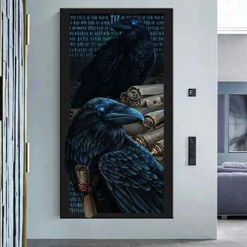 Paslaptingas varnų pasiuntinys Plakatas Spausdinti Gyvūnų drobė Tapyba Fantastinis paukštis Paveikslėlis svetainei Namų sienos meno dekoras Cuadros