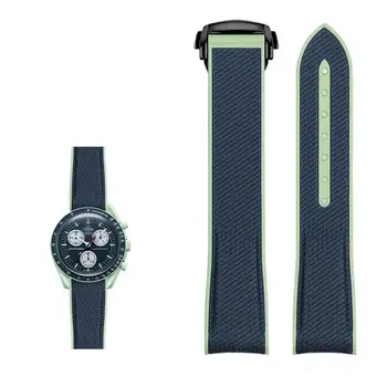 PCAVO lenkto galo laikrodžiai Band NEW Guminės silikoninės laikrodžių juostos 20mm laikrodžio dirželis Omega X Swatch jungtinis MoonSwatch celestial