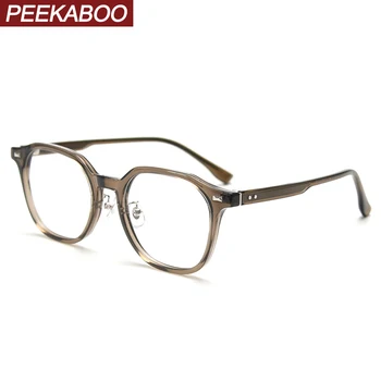 Peekaboo korėjietiški retro kvadratiniai akiniai moterims skaidrus lęšis TR90 optinių akinių rėmelis vyrams juodas skaidrus aukštos kokybės