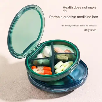 Pill Case Drug Dispenser Mini Pill Box 4 Grids Pills Organizer Case Pill Storage Container Mini Pill Case Mini Size PC Unisex