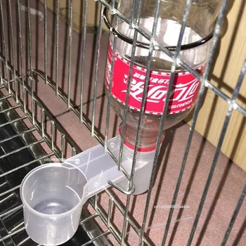 Plastikinis naminių paukščių girdyklėlių tiektuvas Vandens butelio puodelis Katė Vištienos balandis Papūga Žiurkėnas Dvigubas antgalis Vandens vadovas šeimos sodui