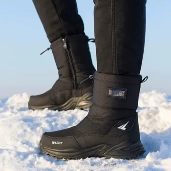 Pliušinis pamušalas Laisvalaikio vyriški batai Neperšlampami universalūs Storas dugnas Lauke Žieminiai aulinukai Patogūs šilti batai Vyriški sniego batai