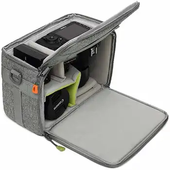 Prekės ženklo fotoaparato krepšio suspaudimui atsparūs dvigubo atidarymo krepšiai per petį Paminkštintas objektyvo dėklas, skirtas Nikon / Canon / Sony SLR fotoaparato priedams