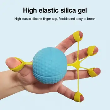 Rankų terapijos sukibimo stiprinimo kamuolys su elastinga silikonine pirštų lovele Lėtas atšokimas Rankų reabilitacijos treniruotė Pirštas Pow