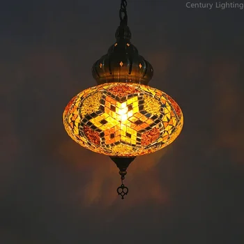 Raudonas žibintas šviestuvas kavinė specialus restoranas viešbučio balkonas etninis retro romantiškas turkiškas baras šviestuvas