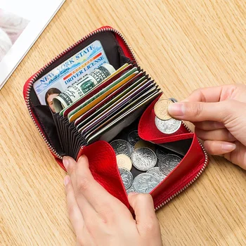Real Pickup Bag Multi-card Anti-magnetic Multi-function Coin Bag Coin Wallet Zipper Card Cover Vyriškas ir moteriškas ID krepšys