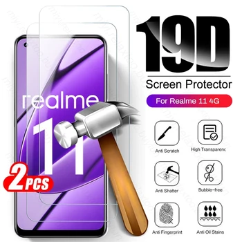 Realmi 11 4G stiklas 2PCS viso dangtelio grūdintas stiklas Realme 11 4G 9H Premium ekrano apsauga Grūdinta apsauginė plėvelė Realme11 4G