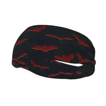 Red Bat Sweatbands Wide Running Sweat Headbands for Women Men Head Sweat Bandage Sweat Bandage Jogging Yoga Hairband