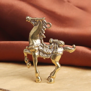 Retro Pure Brass Feng Shui arklio automobilio raktų pakabukas Atneškite sėkmės Nedelsdami laimėkite namų darbalaukio dekoravimo festivalių dovanas