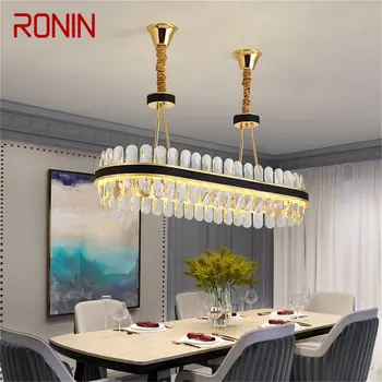 RONIN ovalus šviestuvas Krištolo pakabukas Lempa Postmodernus namų odinis apvalus šviestuvas svetainei
